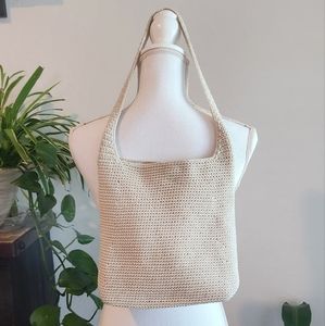 The Sak Hobo Shoulder Bag Crocheted Cream in Color